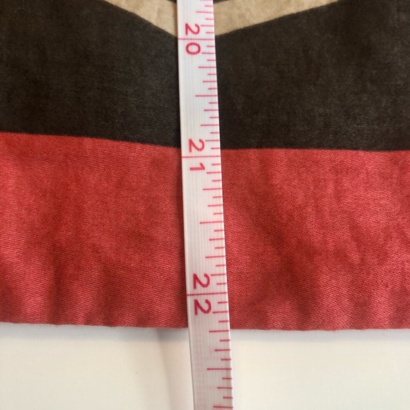 LOFT 100% Cotton Chevron A-Line Knee Length Lined Skirt Neutral 10 - Picture 9 of 9